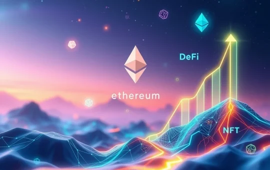 Ethereum blockchain growth with DeFi and NFT activity surging in 2025