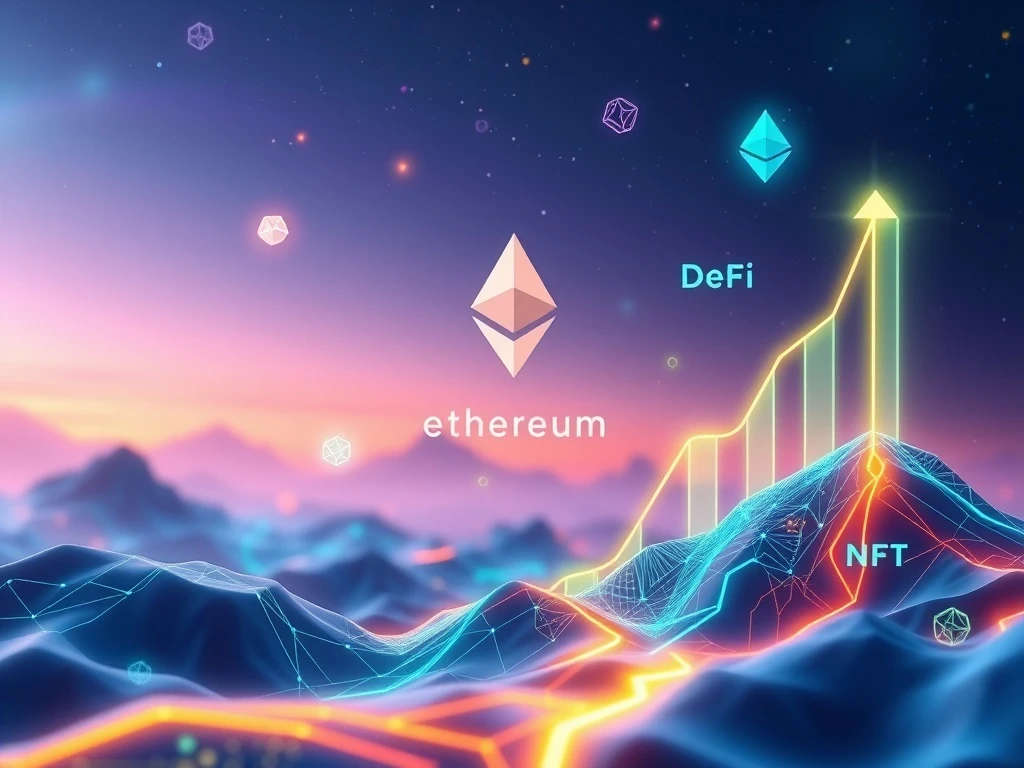 Ethereum blockchain growth with DeFi and NFT activity surging in 2025