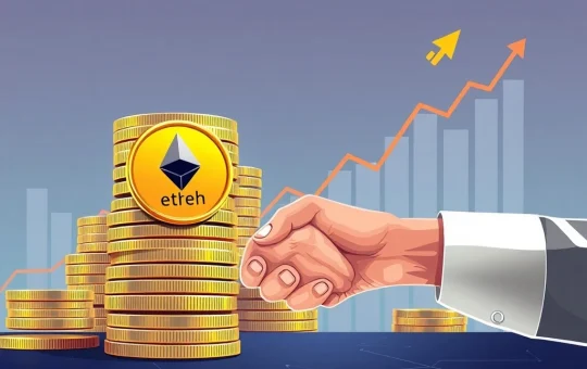 Illustrates World Liberty Financial's significant Ethereum price accumulation and strategic DeFi partnership with Vaulta, symbolizing growth in crypto investment.