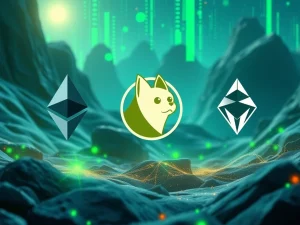 Ethereum, Dogecoin, and Cardano leading the crypto market with tech upgrades and eco-friendly solutions.