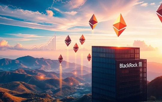 Visualizing BlackRock's Ethereum ETF (ETHA) reaching $10 billion, symbolizing immense institutional appetite and market growth.
