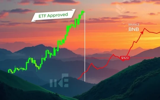 Charts illustrating Ethereum's powerful 50% surge driven by ETF optimism, contrasting with Binance Coin's struggle against an $820 resistance level.