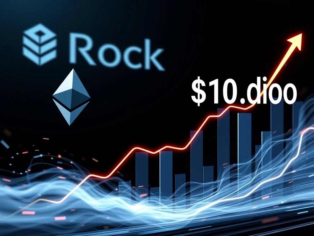 BlackRock's ETHA Ethereum ETF rapidly accumulating $10 billion AUM, symbolizing significant institutional adoption and growth in the crypto market.
