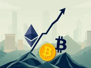 Charts depicting Ethereum ETF inflows significantly outperforming Bitcoin ETF inflows, highlighting a major shift in institutional crypto investment.