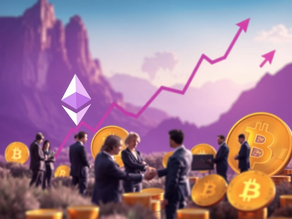 Illustrates the monumental surge in institutional Ethereum ETF investments, showing ETH outperforming Bitcoin.
