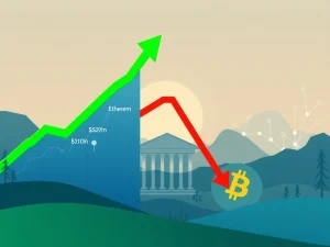 Chart showing Ethereum ETF inflows and a significant BNB surge, highlighting a dynamic crypto market shift with growing institutional crypto adoption.