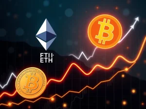 Chart visualizing Ethereum ETFs' significant $602M single-day inflow, surpassing Bitcoin ETFs and indicating a major market shift.