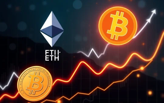 Chart visualizing Ethereum ETFs' significant $602M single-day inflow, surpassing Bitcoin ETFs and indicating a major market shift.