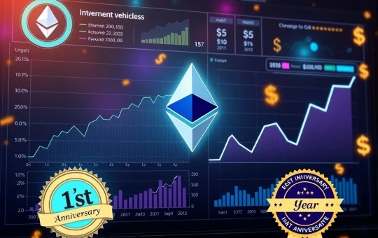 A chart showing the sustained growth and significant Ether inflows into US Spot Ethereum ETFs over their first year.
