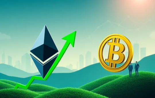 Chart showing Ethereum ETFs surging past Bitcoin, symbolizing strong institutional confidence and the impact of Dencun upgrades.