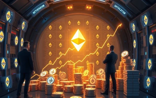Chart showing a surge in Ethereum institutional adoption, with large ETH accumulation by major investors.