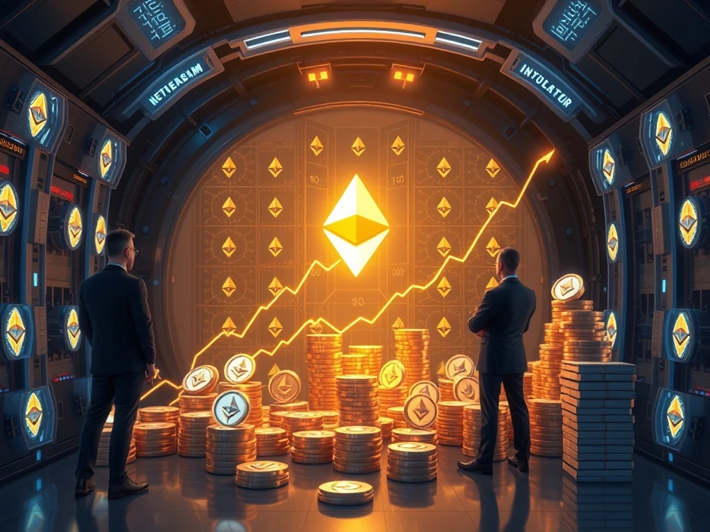 Chart showing a surge in Ethereum institutional adoption, with large ETH accumulation by major investors.