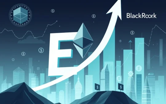 A chart showing rapid growth of BlackRock ETHA, symbolizing the surge in institutional Ethereum adoption.