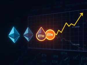 A visual metaphor depicting a long Ethereum validator exit queue, symbolizing the recent ETH price dip and shifting Ethereum staking trends.