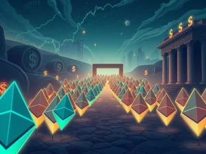 A visual representation of the record-breaking Ethereum exit queue, highlighting the significant ETH unstaking volume and its market implications.