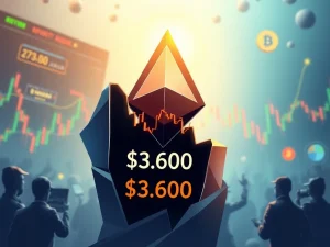 Ethereum price drops below $3,600 as funding rate turns negative