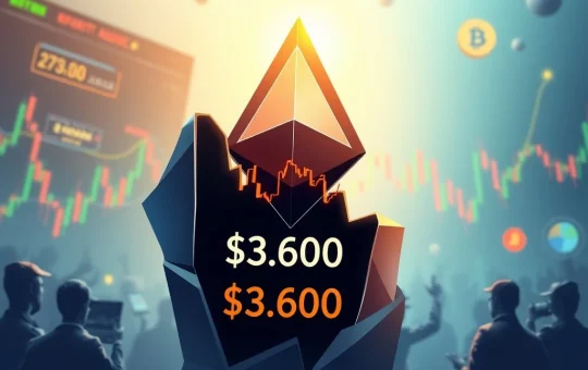 Ethereum price drops below $3,600 as funding rate turns negative