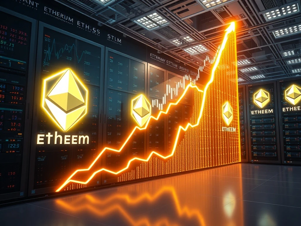 Visualizing BitMine's massive Ethereum holdings growth, symbolizing its dominant position in institutional ETH staking.