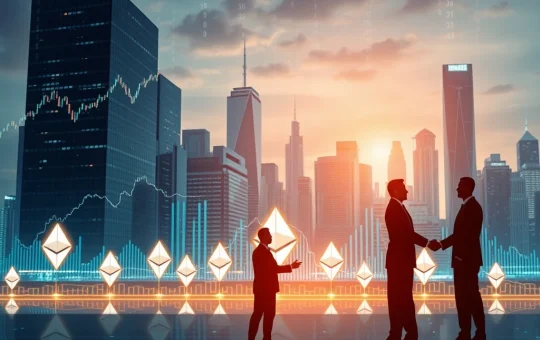 Charts and figures depicting a significant surge in Ethereum institutional investment, specifically through record futures and ETF inflows.