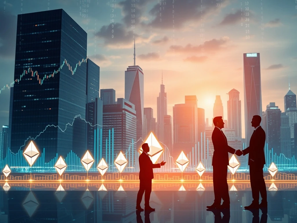 Charts and figures depicting a significant surge in Ethereum institutional investment, specifically through record futures and ETF inflows.