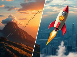 A visual representation of Ethereum price growth and MAGACOIN's ambitious targets, highlighting diverse crypto investment strategies.