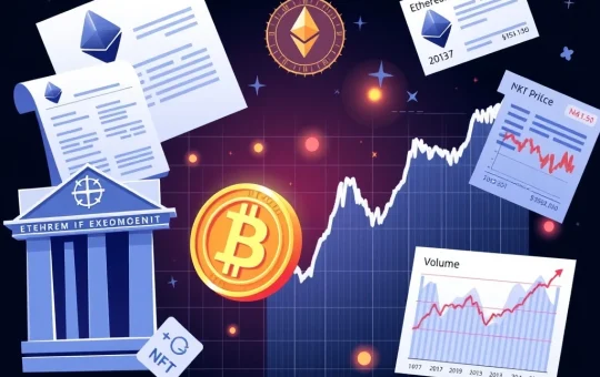 Ethereum and Bitcoin price charts amid Fed policy uncertainty and NFT volume decline