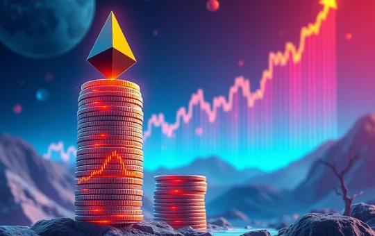 Ethereum news graphic showing BitMine Immersion's massive ETH purchase and its impact on the market, featuring rising charts.
