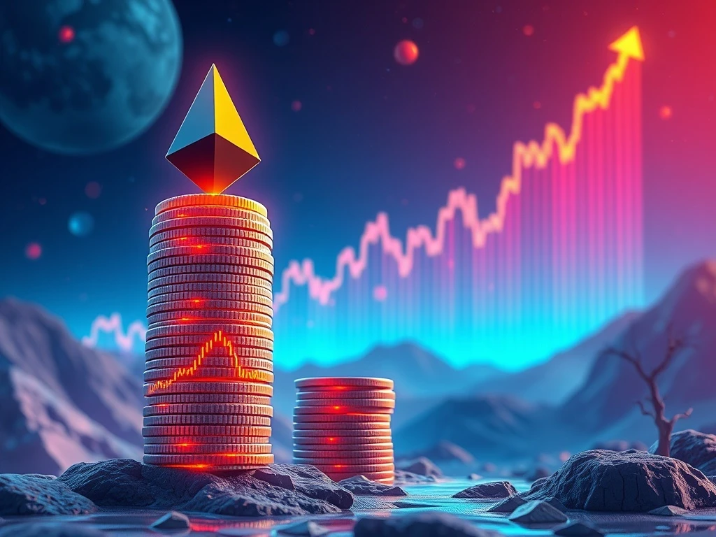 Ethereum news graphic showing BitMine Immersion's massive ETH purchase and its impact on the market, featuring rising charts.