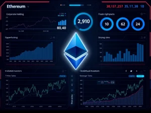 Ethereum news showing corporate crypto holdings growth and institutional adoption trends