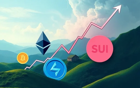Charts showing dramatic price swings for Spark crypto, Optimism, and Sui amidst general crypto market volatility.