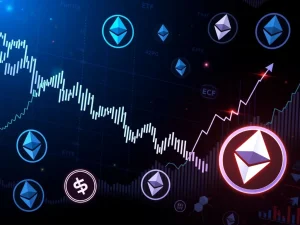 Ethereum price chart with ETF inflows and exchange reserves analysis