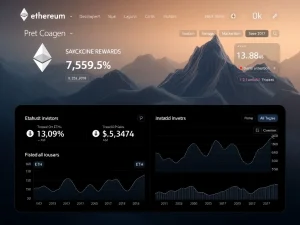 Ethereum institutional adoption and staking rewards dashboard