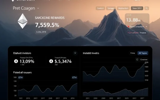 Ethereum institutional adoption and staking rewards dashboard