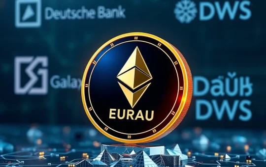 EURAU stablecoin on Ethereum blockchain with Deutsche Bank and Galaxy logos