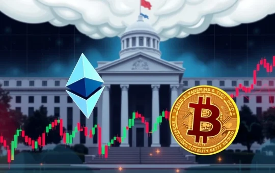 Ethereum and Bitcoin price charts with Federal Reserve impact on cryptocurrency market