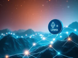 Ethereum and Linea tokens interconnected in a deflationary layer-2 network