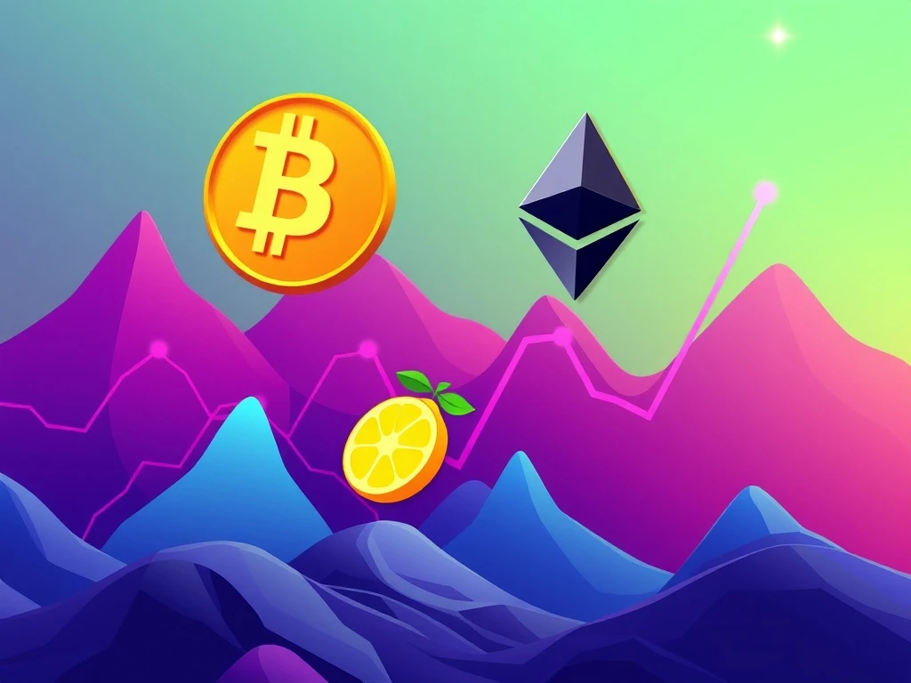 Illustrates the crypto market's surge, highlighting Bitcoin and Ethereum's rise, with BitLemons symbolizing new investment opportunities in this dynamic Ethereum news landscape.