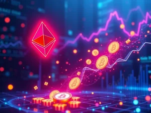 Visualizing a massive ETH withdrawal from exchanges, highlighting the bullish momentum in Ethereum News Today and its impact on market liquidity.