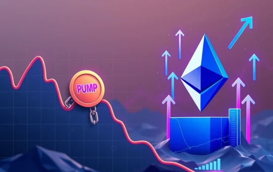 Visualizing the fragmented crypto market: Ethereum News Today highlights ETH ETF inflows fueling altcoin hopes, contrasted with the PUMP token's sharp decline.