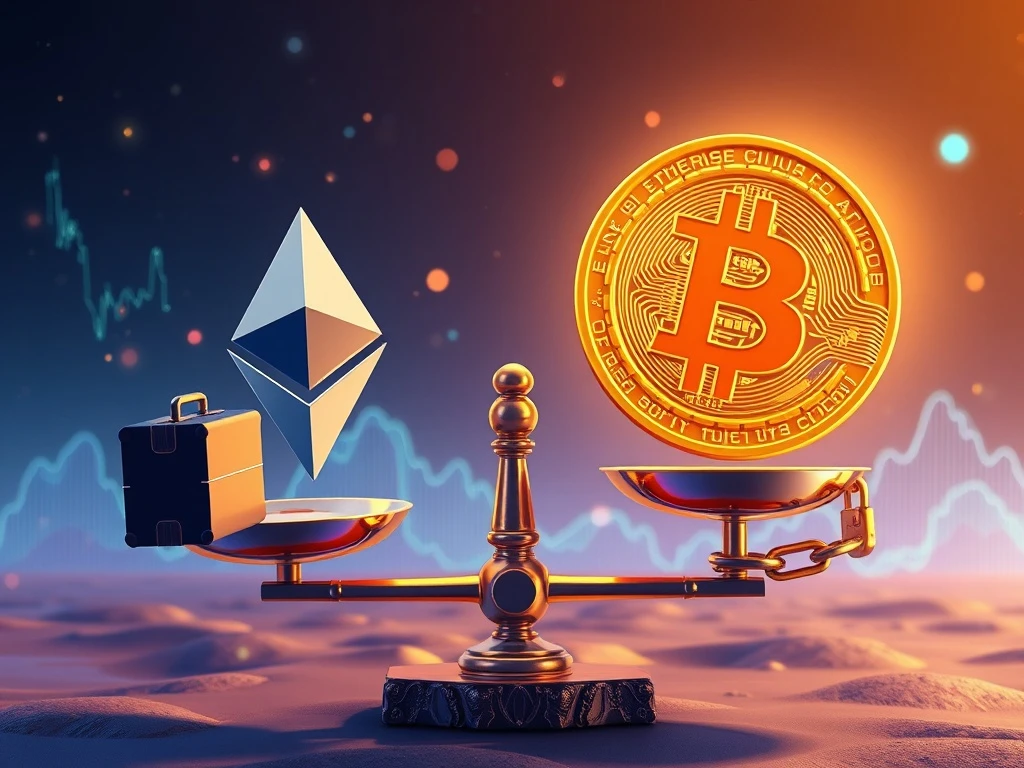 Chart showing Ethereum outperforming Bitcoin, driven by institutional adoption and limited supply, reflecting the ETH price prediction.