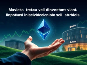 An innovative visual representing Bit Digital's strategic shift to Ethereum, highlighting the crypto investment shift and its impact on stock gains.