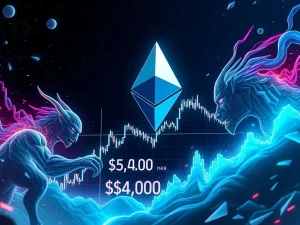 Ethereum price chart testing the $4,000 resistance level amid market uncertainty