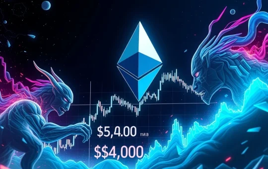 Ethereum price chart testing the $4,000 resistance level amid market uncertainty