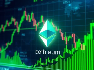 A chart displaying bullish Ethereum price action and key technical indicators for ETH technical summary.