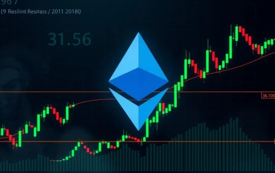 An Ethereum price chart illustrating a strong rebound from support and the critical challenge at the $3,870 resistance, signaling key market movements.