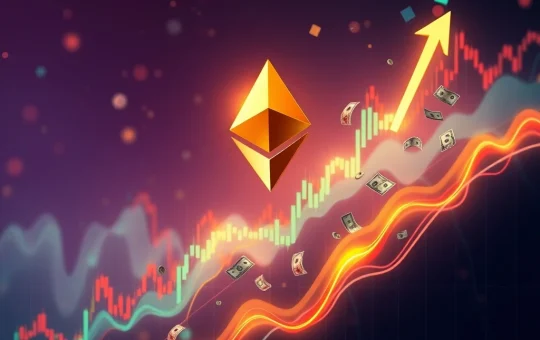 Chart showing Ethereum price surge towards $4,500, symbolizing a potential ETH breakout fueled by strong market sentiment.