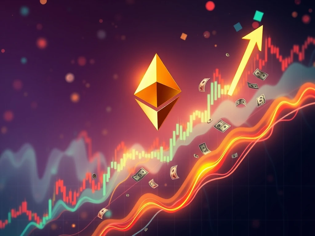 Chart showing Ethereum price surge towards $4,500, symbolizing a potential ETH breakout fueled by strong market sentiment.