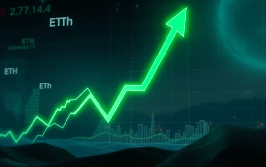 A digital chart showing Ethereum price nearing a critical resistance, symbolizing a potential ETH breakout.