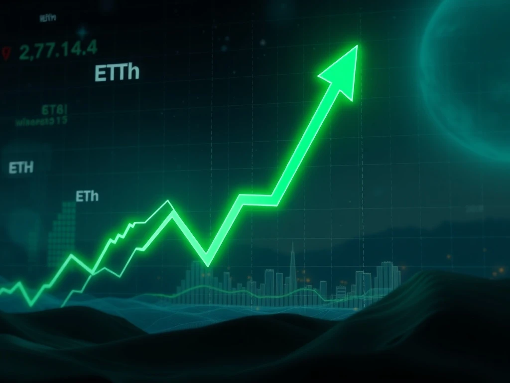 A digital chart showing Ethereum price nearing a critical resistance, symbolizing a potential ETH breakout.