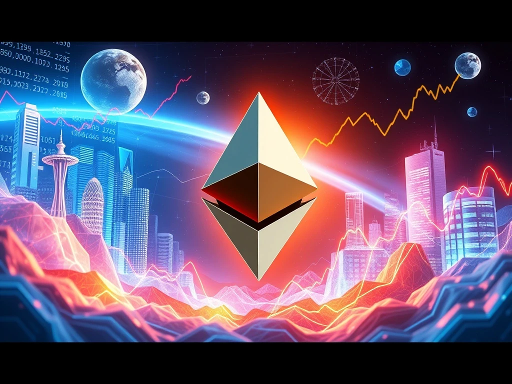 A visual representation of Ethereum's price exploding due to overwhelming institutional demand, showcasing the supply-demand imbalance.